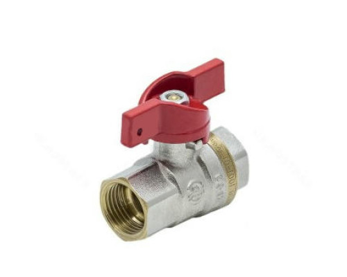 Кран шаровой 1002 Aquasfera 1/2″ ДУ-15 PN-40 полнопроходной, никелированный, внутренняя резьба, ручка-бабочка (1002-01)
