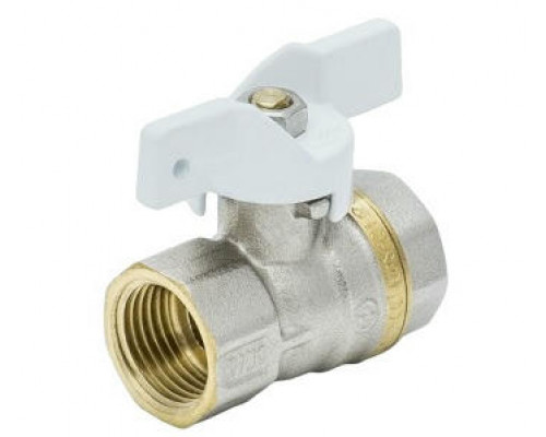 Кран шаровой 1102 Aquasfera Standard 3/4″ ДУ-20 PN-30 полнопроходной, никелированный, внутренняя резьба, ручка-бабочка (1102-02)