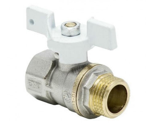 Кран шаровой 1104 Aquasfera Standard 1/2″ ДУ-15 PN-40 полнопроходной, никелированный, внутренняя/наружная резьба, ручка-бабочка (1104-01)