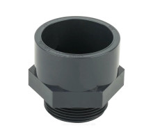 Муфта напорная Aquaviva Dn20х1/2″ Ру-10 НР, под клеевое соединение, ПВХ, серая