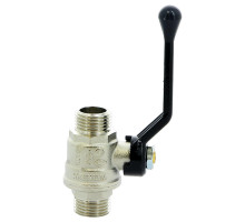 Кран шаровой BUGATTI Oregon 325 1/2'' ДУ-15 PN-64 полнопроходной, латунный, наружная/наружная резьба, управление ручка-рычаг