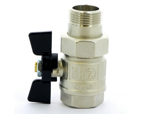 Кран шаровой BUGATTI New Jersey 922 1 1/4″ ДУ-32 PN-20 полнопроходной, внутренняя резьба/американка, управление ручка-бабочка