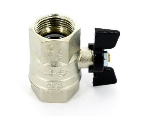 Кран шаровой BUGATTI New Jersey 912 3/4″ ДУ-20 PN-30 полнопроходной, внутренняя резьба, управление ручка-бабочка