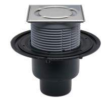 Трап вертикальный HL HL310NPR-3000 Ду-50-75-110 регулируемый с запахозапирающим устройством Primus, корпус - полипропилен, решетка 115х115 мм - нержавеющая сталь с фиксацией Klick-Klack