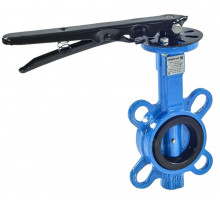 Затвор дисковый поворотный Benarmo DN150 PN-10/16 чугунный диск и корпус, межфланцевый, EPDM, с рукояткой