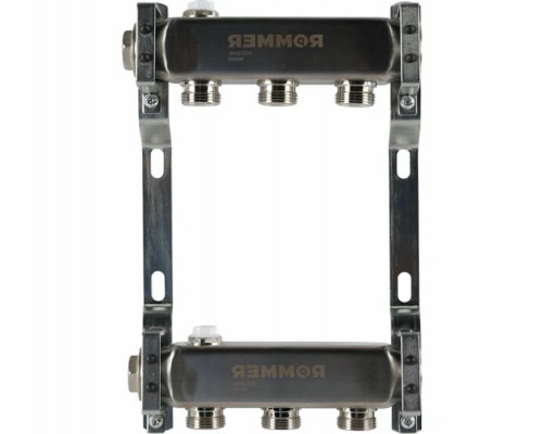 Коллектор стальной ROMMER RMS-4401 для радиаторной разводки, 3 выхода
