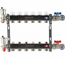 Коллектор стальной ROMMER RMS-3210 в сборе без расходомеров, 6 выходов