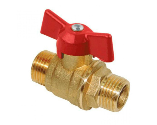 Кран шаровой Цветлит 11Б27п7 Ц/Ц р/б 1/2″ ДУ-15 PN-16 стандартнопроходной муфтовый, наружняя/наружняя резьба, управление ручка-бабочка, корпус - латунь