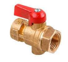 Кран шаровой Цветлит 11Б27п11 М/М р/фл 1/2″ ДУ-15 PN-16 стандартнопроходной муфтовый для подключения манометра, внутренняя/внутренняя резьба, управление ручка-флажок, корпус – латунь
