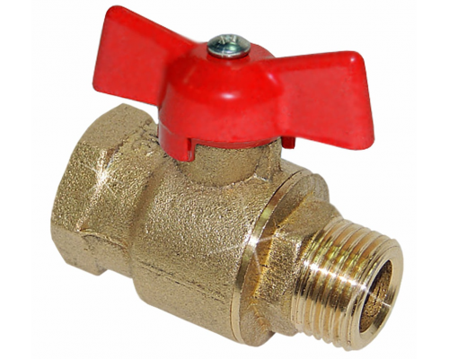 Кран шаровой Цветлит Зубр 1/2″x1/2″ ДУ-15 PN-16 полнопроходной, корпус - латунь, муфта/цапка, ручка-бабочка