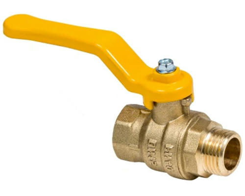Кран шаровой газовый Dist Эксперт 1″ ДУ-25 PN-40 полнопроходной, латунь, присоединение внутренняя резьба/наружная резьба, управление ручка-рычаг