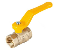 Кран шаровой газовый Dist Стандарт 1/2″ ДУ-15 PN-40 полнопроходной, латунь, присоединение внутренняя резьба/внутренняя резьба, управление ручка-рычаг