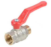 Кран шаровой Dist Эксперт 1/2″ ДУ-15 PN-40 полнопроходной, латунь никелированная, присоединение внутренняя резьба/наружная резьба, управление ручка-рычаг