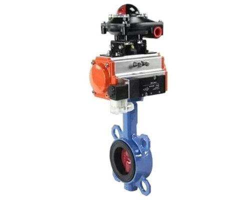Затвор дисковый поворотный G50-G40-EPDM DN65 PN-16, чугун, с пневмоприводом DA-065, пневмораспределителем 4M310-08 24В и БКВ APL-410N EX