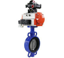 Затвор дисковый поворотный 1332N-2W-Fb-H DN50 PN-16, корпус - чугун G50, диск - AISI 316L, NBR, с пневмоприводом SA-083, пневмораспределителем 4M310-08 24V и БКВ APL-210N