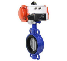 Затвор дисковый поворотный G50-316L-EPDM DN50 PN-16, корпус - чугун G50, диск - AISI 316L, уплотнение – EPDM, с пневмоприводом DA-065 двойного действия и пневмораспределителем 4M310-08 220V