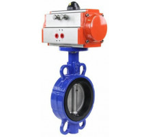 Затвор дисковый поворотный WCB-316L-VITON DN200 PN-16, 09Г2С, VITON, с пневмоприводом DA-130 двойного действия