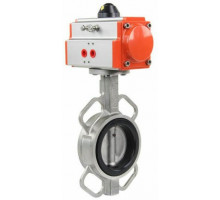 Затвор дисковый поворотный 3232E-2W-Fb DN125 PN-16, корпус - сталь 316L, диск - сталь 316L, EPDM, с пневмоприводом DA-083 двойного действия