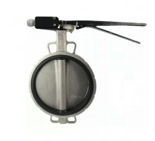 Затвор дисковый поворотный 316L-316L-VITON DN150 PN-16, корпус - Нержавеющая сталь AISI 316L, диск - Нержавеющая сталь AISI 316L, VITON, с ручкой, с двумя концевыми датчиками LS-103 250В и кронштейном для крепления концевых выключателей