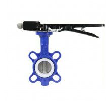 Затвор дисковый поворотный WCB-316L-PTFE DN80 PN-16, корпус - 09Г2С WCB, диск - Нержавеющая сталь AISI 316L, PTFE, с ручкой, с двумя концевыми датчиками LS-103 250В и кронштейном для крепления концевых выключателей в городе