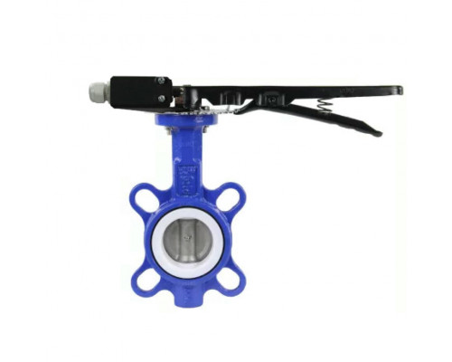 Затвор дисковый поворотный WCB-316L-PTFE DN80 PN-16, корпус - 09Г2С WCB, диск - Нержавеющая сталь AISI 316L, PTFE, с ручкой, с двумя концевыми датчиками LS-103 250В и кронштейном для крепления концевых выключателей в городе