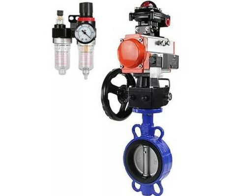 Затвор дисковый поворотный 1332N-2W-Fb-H DN50 PN-16, корпус - чугун G50, диск - AISI 316L, NBR, с пневмоприводом SA-083, пневмораспределителем 4M310-08 24V, БКВ APL-410N EX, ручным дублером HDM-2 и БПВ AFC2000 в городе