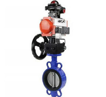 Затвор дисковый поворотный 1332N-2W-Fb-H DN50 PN-16, корпус - чугун G50, диск - AISI 316L, NBR, с пневмоприводом SA-083, пневмораспределителем 4M310-08 24V, БКВ APL-410N EX и ручным дублером HDM-2