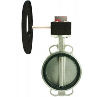 Затвор дисковый поворотный 316L-316L-EPDM DN100 PN-16, корпус - нержавеющая сталь, диск - нержавеющая сталь, EPDM, с редуктором HGB-1 с индикатором положения