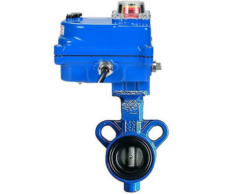 Затвор дисковый поворотный AL-316L-EPDM DN32 PN-16 с электроприводом 003 blue 220В