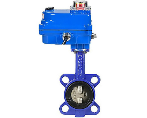 Затвор дисковый поворотный 1332N-2W-Fb-H DN50 PN-16, корпус - чугун G50, диск - AISI 316L, NBR, с электроприводом 003 blue 220В