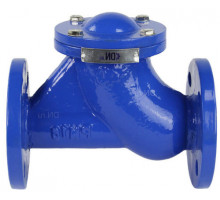 Клапан обратный шаровой DN.RU-125-16-GGG50-NBR-SHORT Dn-125 PN-16, L=320 мм, чугунный фланцевый без сливной пробки
