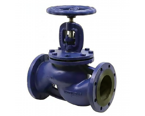 Клапан запорный сильфонный  VS2130M-F-S Dn-25 PN-40, фланцевый, корпус - сталь GS-C25, уплотнение - металл, управление - штурвал