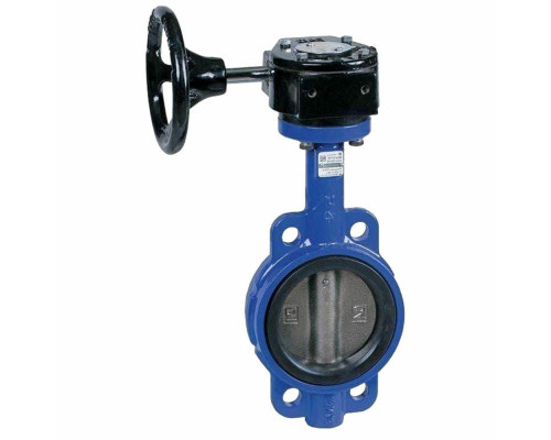 Затвор дисковый поворотный Dendor 017W DN80 PN-16 межфланцевый, корпус - чугун, диск - нержавеющая сталь, EPDM, с редуктором четвертьоборотным
