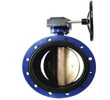 Затвор дисковый поворотный Dendor 021F DN125 PN-16 фланцевый корпус - чугун, диск - чугун, редуктор