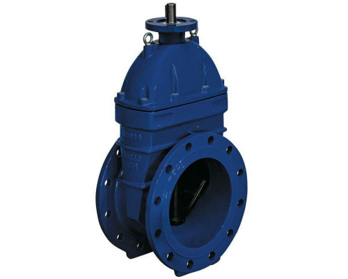 Задвижка клиновая Dendor 47GVA Dn125 PN16 с обрезиненным клином, чугунная, уплотнение - EPDM, фланцевая, с фланцем под электропривод