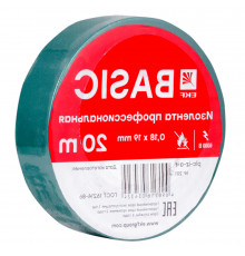 Изолента EKF Basik ПВХ 0,18х19 мм, L=20 м, зеленая