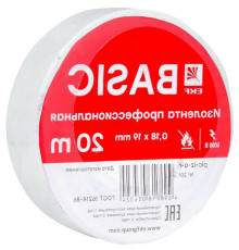 Изолента EKF Basik ПВХ 0,18х19 мм, L=20 м, белая