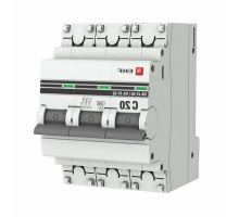Автоматический выключатель трехполюсный EKF PROxima ВА47-63 3P 20A (C) 4.5кА, сила тока 20 A, тип расцепления C, отключающая способность 4.5 кА