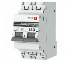 Автоматический выключатель двухполюсный EKF PROxima ВА47-63 2P 63А (С) 4.5kА, сила тока 63 А, тип расцепления C, отключающая способность 4.5 kА