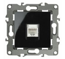 Розетка ЭРА серия 12 12-3107 информационная RJ45, для скрытой установки, IP20, цвет - черный