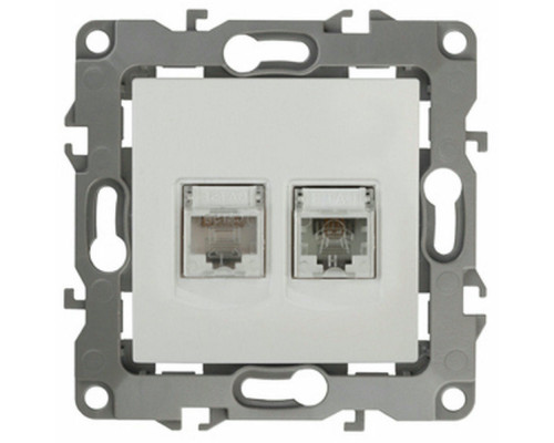 Розетка ЭРА серия 12 12-3109 комбинированная RJ45+RJ11, для скрытой установки, IP20, цвет - белый