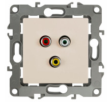 Розетка ЭРА серия 12 12-3113 RCA, для скрытой установки, IP20, цвет - слоновая кость