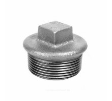 Заглушка чугунная резьбовая Fittex PLUS НР цинк 1/2″ ДУ-15 Ру-16, наружная резьба, оцинкованная