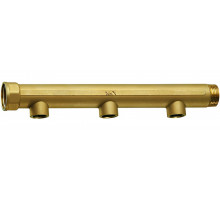 Коллектор нерегулируемый FAR FK 3612 ДУ-40-3х3/4″ PN-10, наружная/внутренняя резьба с 3-мя выходами ДУ-20, выходы внутренняя резьба, проходной, корпус Dzr латунь