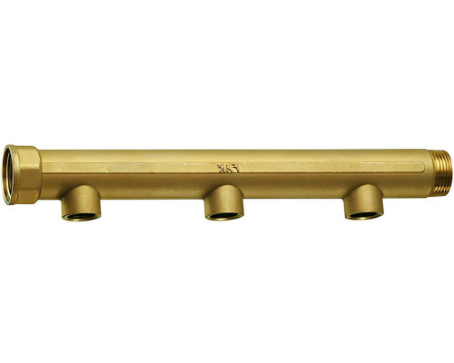 Коллектор нерегулируемый FAR FK 3612 ДУ-40-3х3/4″ PN-10, наружная/внутренняя резьба с 3-мя выходами ДУ-20, выходы внутренняя резьба, проходной, корпус Dzr латунь