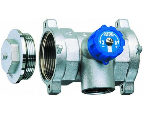 Коллектор регулирующий FAR Start FK3874 ДУ-32-1х1/2″ PN-25, внутренняя резьба с 1-м выходом ДУ-15 внутренняя резьба, с заглушкой, корпус латунь