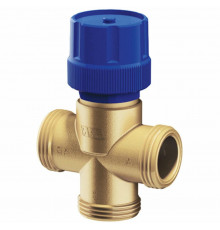 Термоклапан трехходовой FAR 1/2″ Dn-15 PN-10 с синей ручкой, наружная резьба