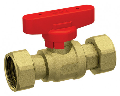 Кран шаровой FAR FS 3037 1/2″x3/4″ ДУ-25 PN-16, полнопроходной, латунный, с накидной гайкой, зеленая ручка