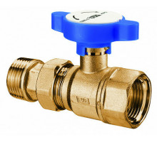 Кран шаровой FAR FS 3051 3/4″ ДУ-20 PN-16, полнопроходной, латунный, внутренняя резьба, с американкой, красная ручка