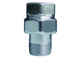 Соединитель латунный FAR FL 0449 1/2″ Dn-15 PN-10 3-х компонентный прямой хромированный под серебро, присоединение ВР - НР